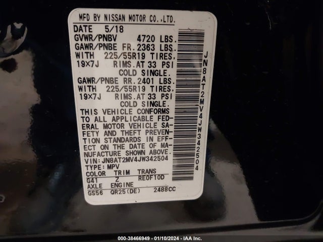 Nissan Rogue Sl 2018 JN8AT2MV4JW342504 Image 9