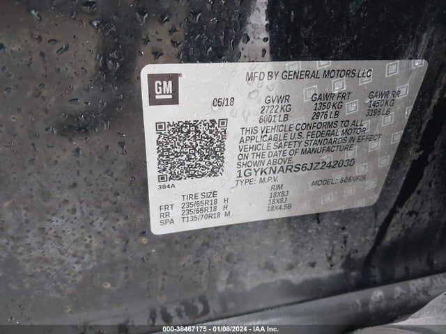 1GYKNARS6JZ242030 Cadillac Xt5 Standard