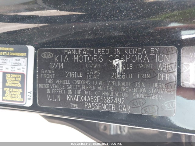 KIA FORTE LX 2015 KNAFX4A62F5382492 Image 9