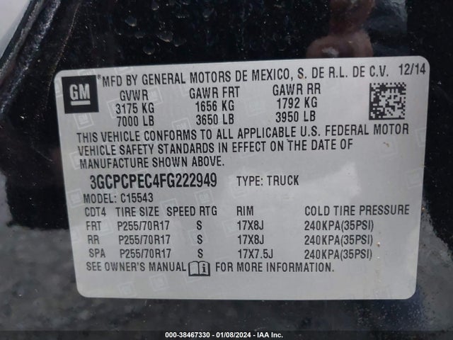Chevrolet Silverado 1500 Ls 2015 3GCPCPEC4FG222949 Image 9