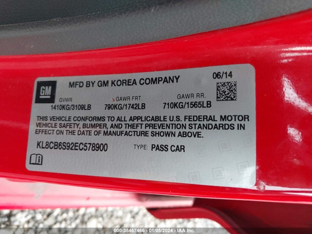 Chevrolet Spark Ls Auto 2014 KL8CB6S92EC578900 Image 9