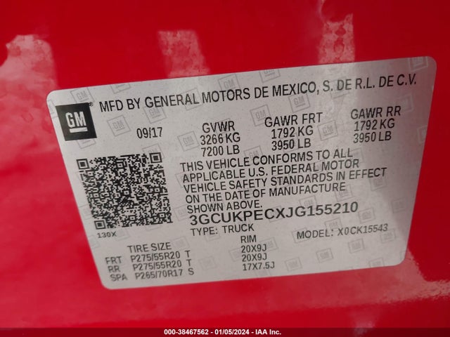 Chevrolet Silverado 1500 Custom 2018 3GCUKPECXJG155210 Image 9