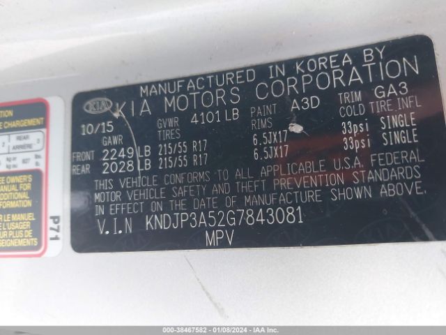 KNDJP3A52G7843081 KIA SOUL +