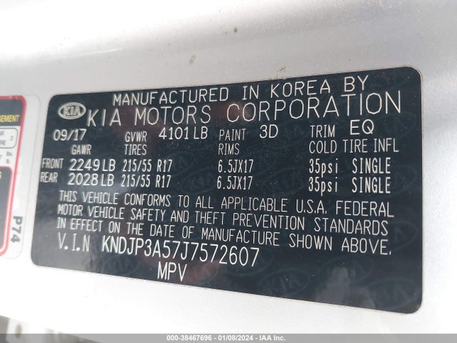 KIA SOUL + 2018 KNDJP3A57J7572607 Image 9