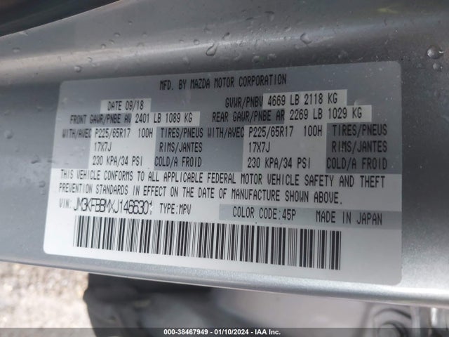 JM3KFBBMXJ1466301 Mazda CX-5 SPORT