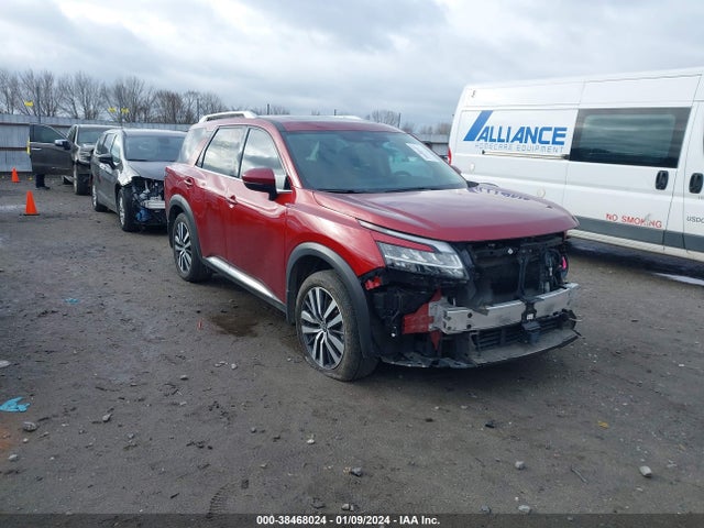 2022 Nissan Pathfinder Platinum 4wd მანქანა იყიდება აუქციონზე, vin: 5N1DR3DJ7NC263471, აუქციონის ნომერი: 38468024