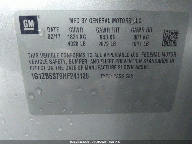 Chevrolet MALIBU LS 2017 1G1ZB5ST9HF241126 Image 9