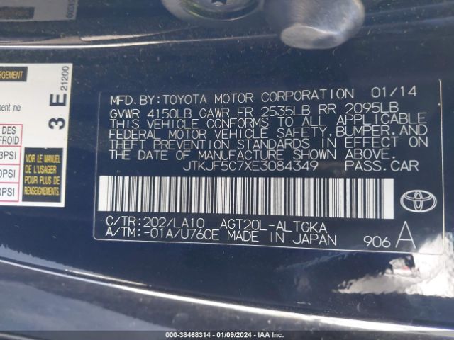 JTKJF5C7XE3084349 Scion Tc Monogram