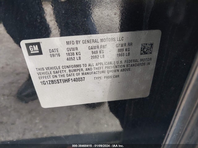Chevrolet MALIBU LS 2017 1G1ZB5ST9HF140037 Image 9