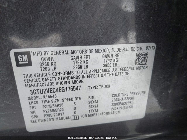 GMC Sierra 1500 Slt 2014 3GTU2VEC4EG176547 Image 9