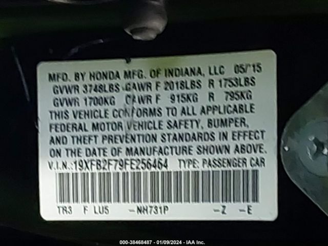 19XFB2F79FE256464 Honda CIVIC SE
