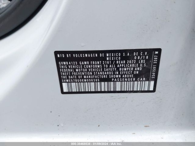 3VWE57BU0KM096385 Volkswagen Jetta 1.4t Sel