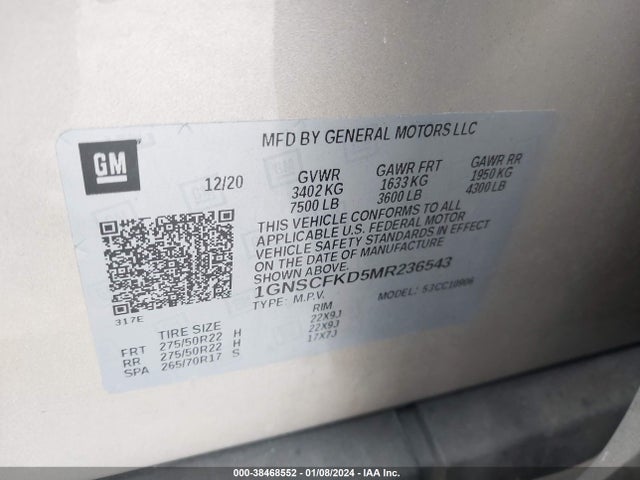 Chevrolet Suburban 2wd Premier 2021 1GNSCFKD5MR236543 Image 9