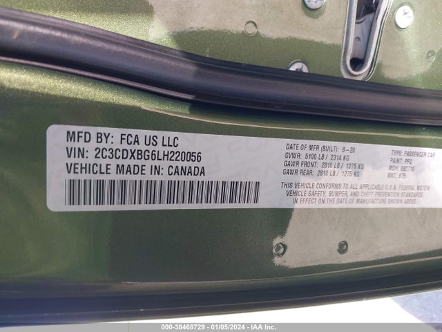 Dodge Charger Sxt Rwd 2020 2C3CDXBG6LH220056 Image 9