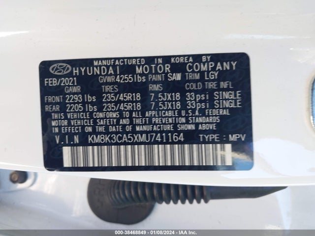 Hyundai Kona Limited 2021 KM8K3CA5XMU741164 Image 9