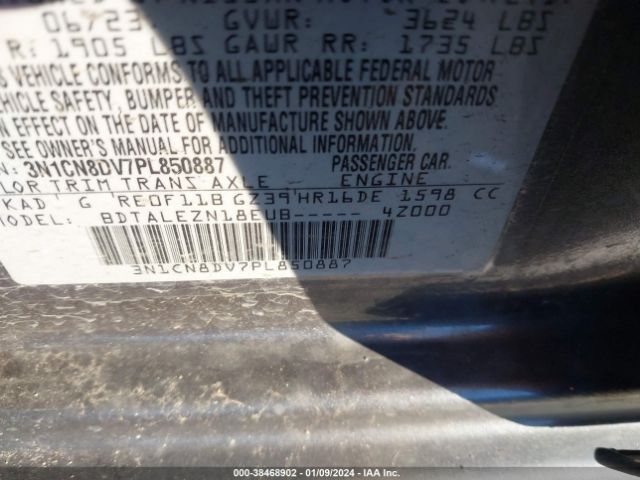 3N1CN8DV7PL850887 Nissan Versa 1.6 S Xtronic Cvt
