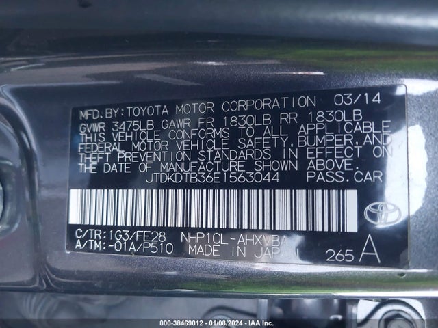 Toyota PRIUS C 2014 JTDKDTB36E1563044 Image 22