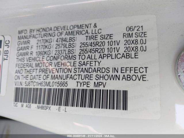 5J8TC1H63ML015665 Acura Rdx A-spec Package