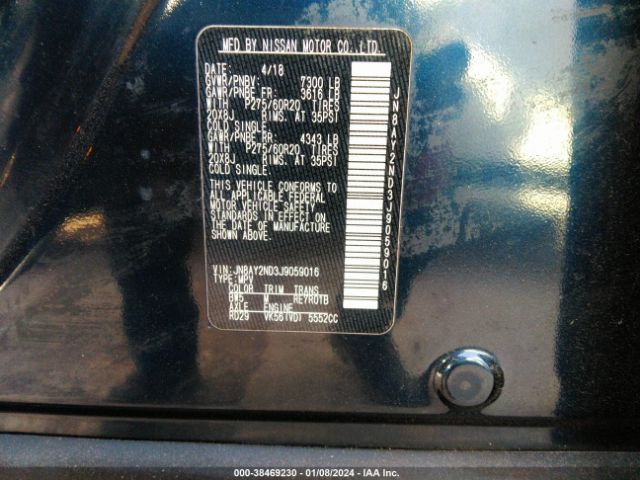 JN8AY2ND3J9059016 Nissan Armada Sl