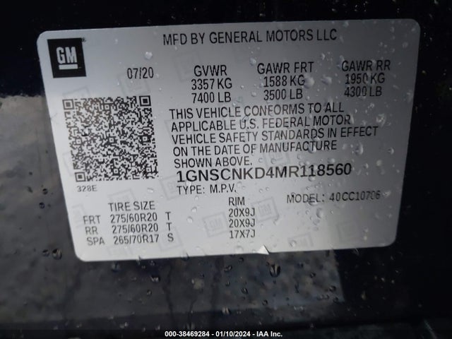 Chevrolet Tahoe 2wd Lt 2021 1GNSCNKD4MR118560 Image 9
