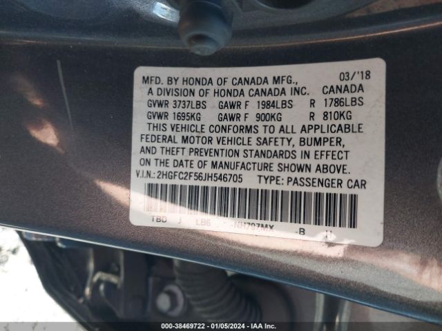 2HGFC2F56JH546705 Honda Civic Lx