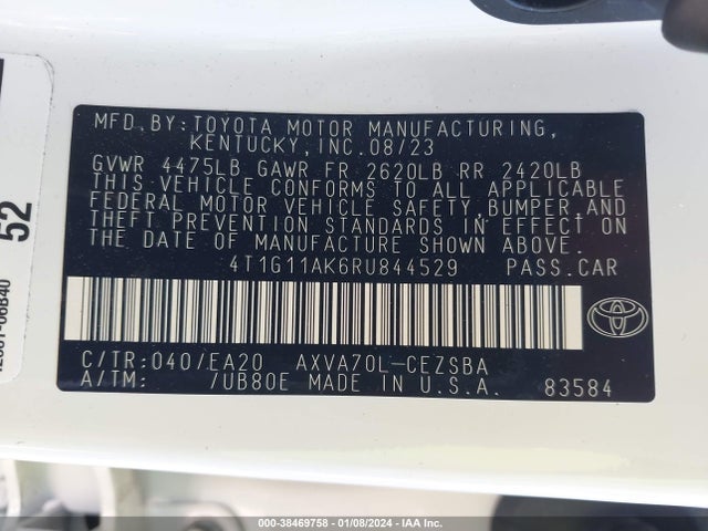 Toyota CAMRY SE 2024 4T1G11AK6RU844529 Image 9