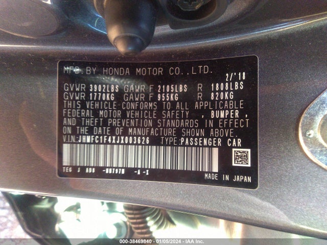 Honda Civic Ex-t 2018 JHMFC1F4XJX003626 Image 9