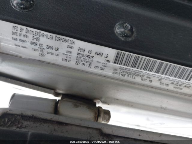 2003 JEEP WRANGLER 1J4FA49SX3P364497 Photo 8