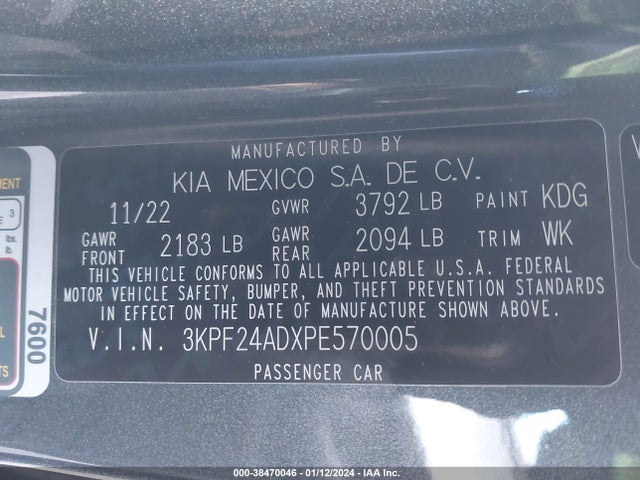 KIA FORTE LX 2023 3KPF24ADXPE570005 Image 9