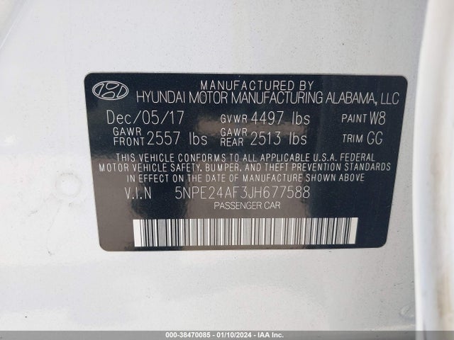 Hyundai SONATA SE 2018 5NPE24AF3JH677588 Image 9