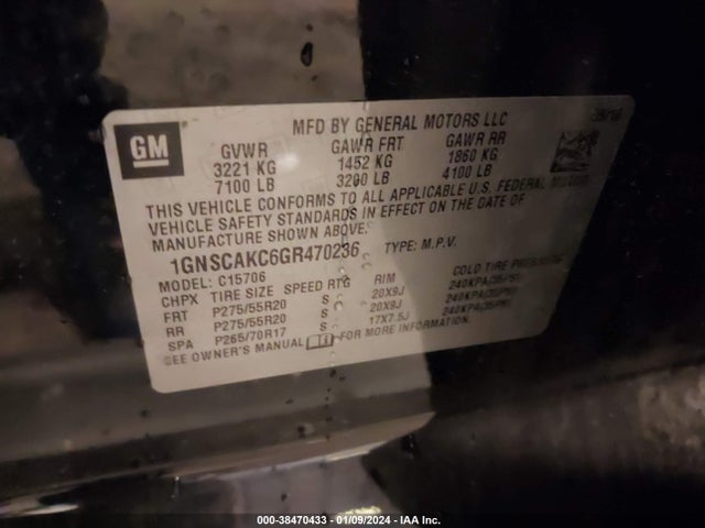 Chevrolet Tahoe Ls 2016 1GNSCAKC6GR470236 Image 9