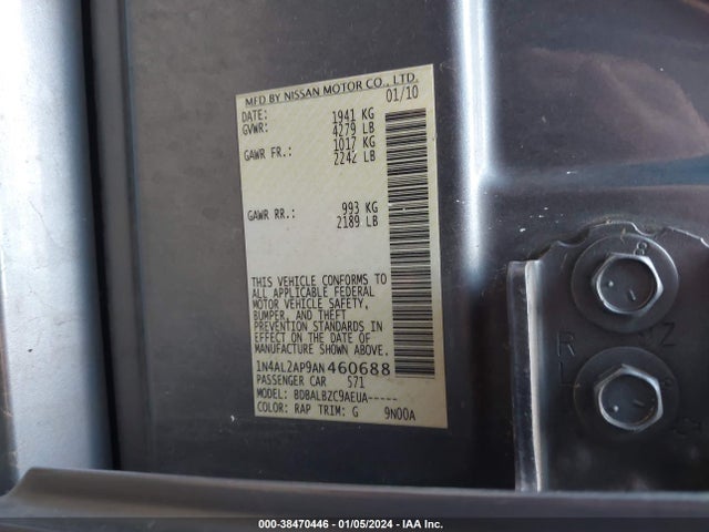 2010 NISSAN ALTIMA 2.5 S VIN: 1N4AL2AP9AN460688