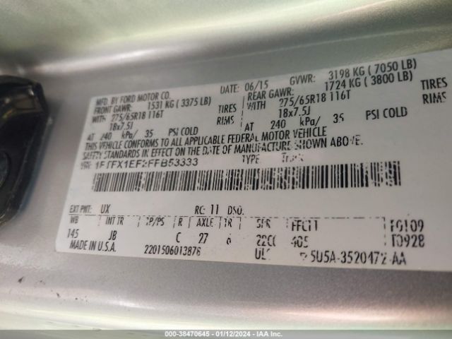 1FTFX1EF2FFB53333 Ford F-150 Xlt