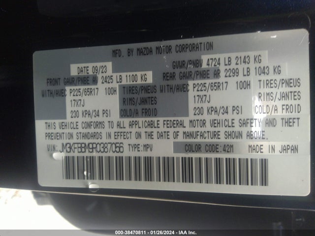 JM3KFBBM9R0387056 Mazda Cx-5 2.5 S Select