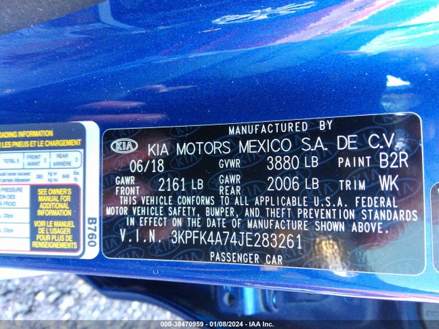 KIA FORTE LX 2018 3KPFK4A74JE283261 Image 9
