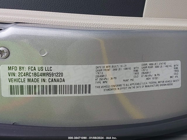 Chrysler Pacifica Touring L 2021 2C4RC1BG4MR591220 Image 9