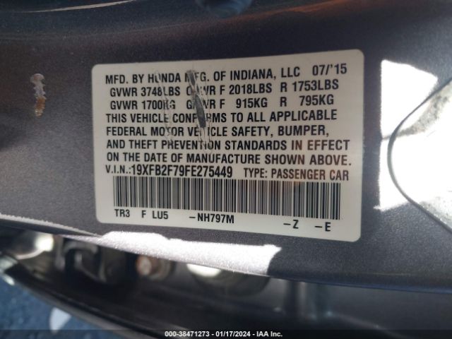 19XFB2F79FE275449 Honda CIVIC SE
