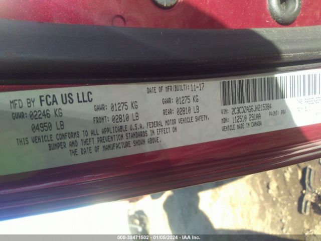 2C3CDZAG6JH215384 Dodge Challenger Sxt Plus