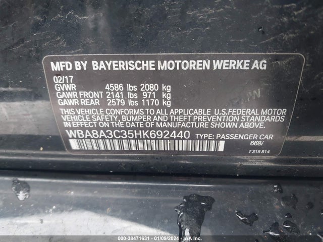 BMW 320i Xdrive 2017 WBA8A3C35HK692440 Image 9