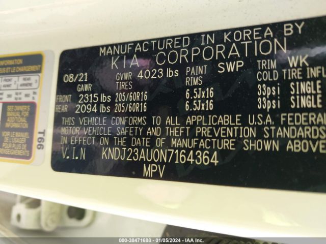 KNDJ23AU0N7164364 KIA SOUL LX