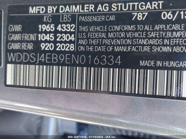 WDDSJ4EB9EN016334 Mercedes-Benz CLA 250