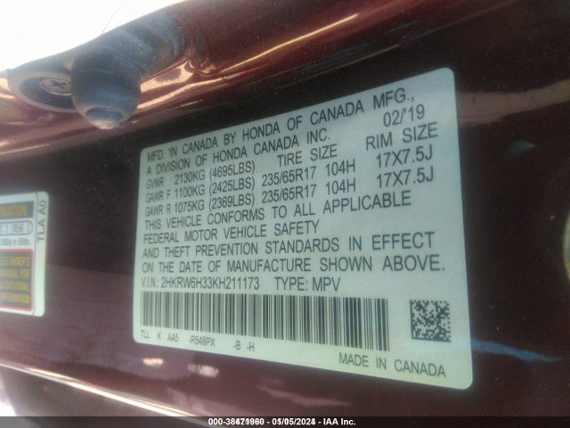 Honda CR-V LX 2019 2HKRW6H33KH211173 Image 9