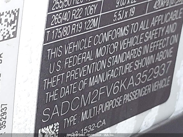 2019 JAGUAR F-PACE SADCM2FV6KA352937 Photo 8