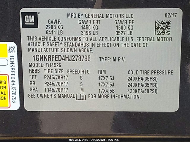 Chevrolet Traverse Ls 2017 1GNKRFED4HJ278796 Image 9