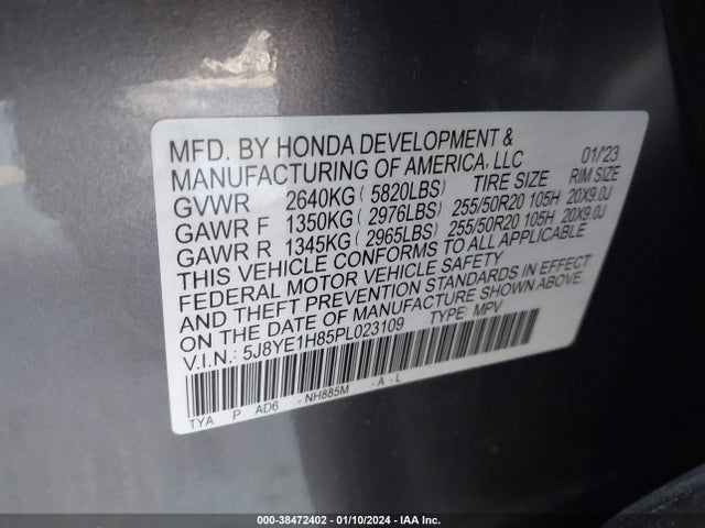 Acura Mdx Advance Package 2023 5J8YE1H85PL023109 Image 9