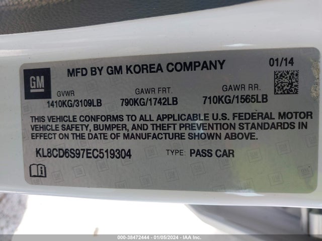 Chevrolet Spark 1lt Auto 2014 KL8CD6S97EC519304 Image 9