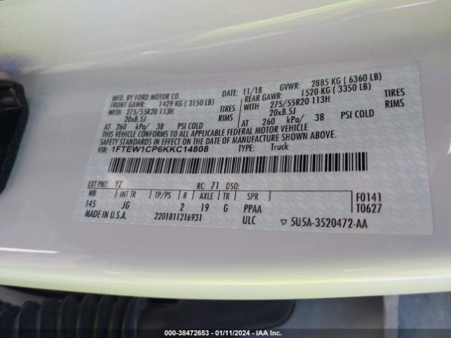 1FTEW1CP6KKC14808 Ford F-150 Xl