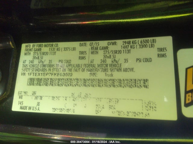 Ford F-150 Xlt 2015 1FTEX1EP7FKE03502 Image 9