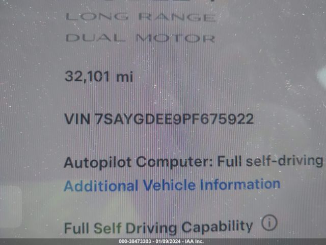 7SAYGDEE9PF675922 Tesla Model Y