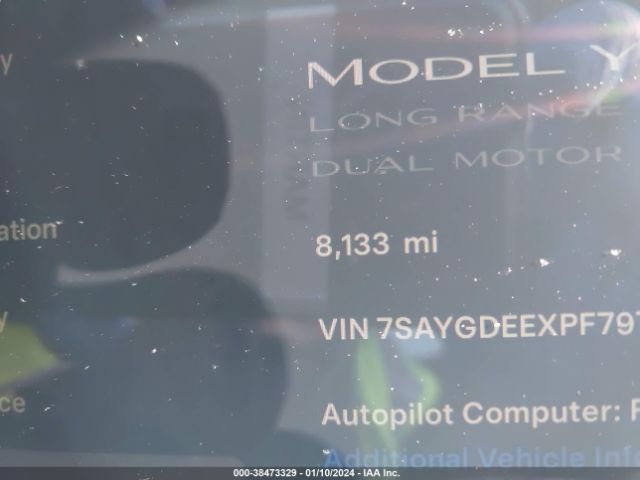 7SAYGDEEXPF797379 Tesla Model Y Awd/long Range Dual Motor All-wheel Drive